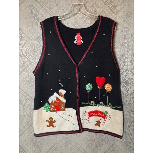 Christmas Sweater Vest Wintery Night Women's 20W XXL Xmas Holiday Party EUC - Picture 1 of 3